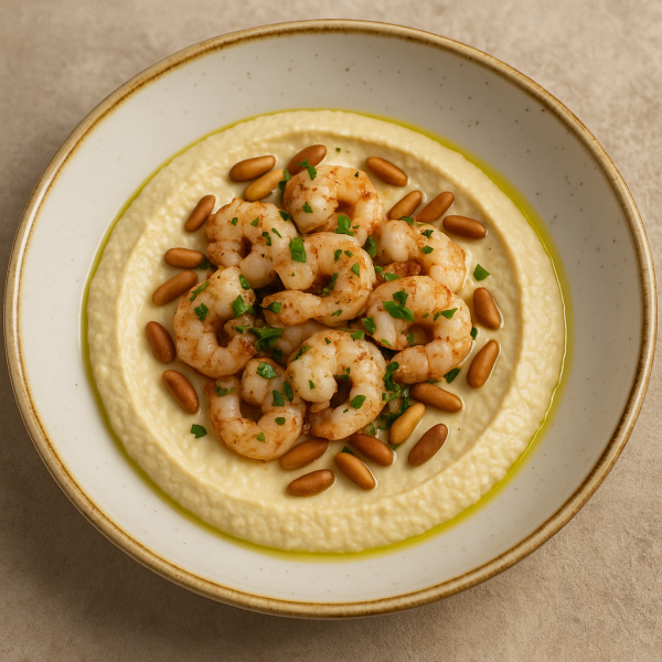 Hommous aux crevettes